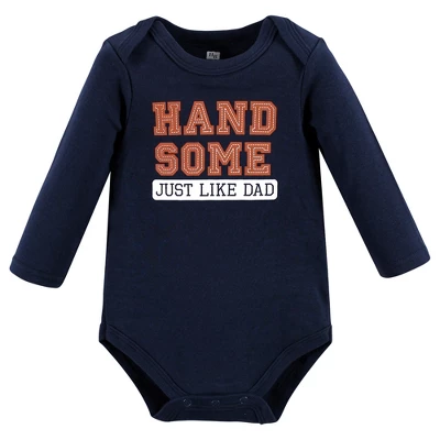 Hudson Baby Infant Boy Cotton Long-Sleeve Bodysuits, Love Dad - Image 4
