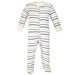 Hudson Baby Infant Boy Cotton Zipper Sleep And Play 3pk, Royal Safari