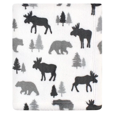 Hudson Baby Infant Boy Cozy Plush Luxury Blankets 2pk, Moose Buffalo Plaid, One Size - Image 2