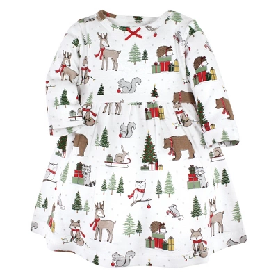 Hudson Baby Infant And Toddler Girl Cotton Dresses, Christmas Forest - Image 2