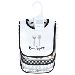 Hudson Baby Unisex Baby Cotton Bibs, Bon Appetit, One Size