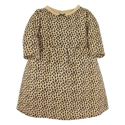 Hudson Baby Infant Girl Cotton Dresses, Buffalo Plaid Leopard - Image 3