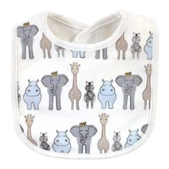 Hudson Baby Infant Boy Cotton Bibs 5pk, Royal Safari, One Size