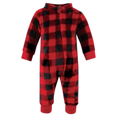 Hudson Baby Infant Boy Plush Jumpsuits, Black Moose - Image 3