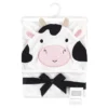 Hudson Baby Infant Unisex Cotton Animal Face Hooded Towel, Cow, One Size