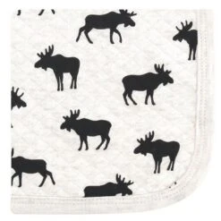 Hudson Baby Infant Boy Quilted Cotton Washcloths, Moose, One Size