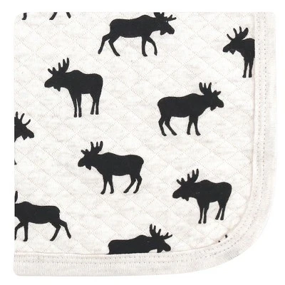 Hudson Baby Infant Boy Quilted Cotton Washcloths, Moose, One Size