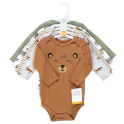 Hudson Baby Unisex Baby Cotton Long-Sleeve Bodysuits, Woodland Animals