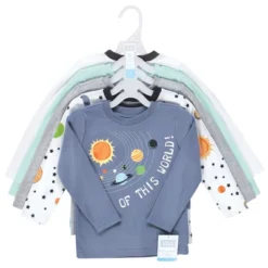 Hudson Baby Infant And Toddler Boy Long Sleeve T-Shirts, Solar System Shark