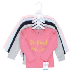 Hudson Baby Infant And Toddler Girl Long Sleeve T-Shirts, Be Kind