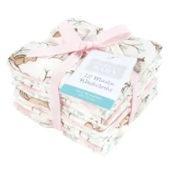 Hudson Baby Infant Girl Cotton Muslin Washcloths, Enchanted Forest, One Size