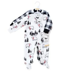 Hudson Baby Infant Boy Plush Sleep And Play, Winter Bear