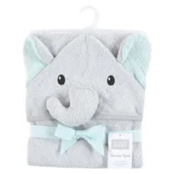Hudson Baby Unisex Baby Cotton Animal Face Hooded Towel, Dreamy Elephant, One Size