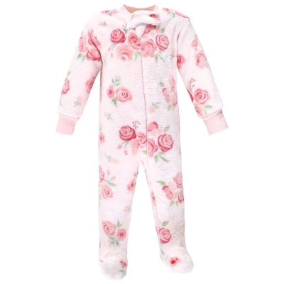 Hudson Baby Infant Girl Plush Sleep And Play, Blush Rose - Image 2