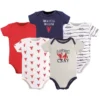 Hudson Baby Infant Boy Cotton Bodysuits 5pk, Cray