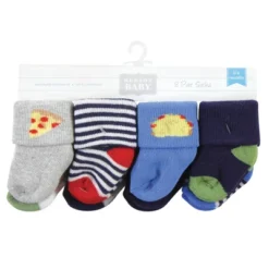 Hudson Baby Infant Boy Cotton Rich Newborn And Terry Socks, Snacks