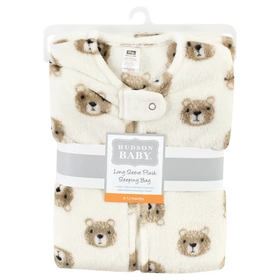 Hudson Baby Plush Long-Sleeve Sleeping Bag, Sack, Blanket, Bear