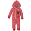 Hudson Baby Infant Fleece Jumpsuits, Coveralls, And Playsuits 2pk, Red Penguin