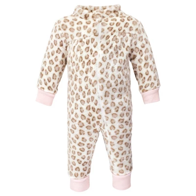 Hudson Baby Infant Girl Plush Jumpsuits, Blush Rose - Image 3