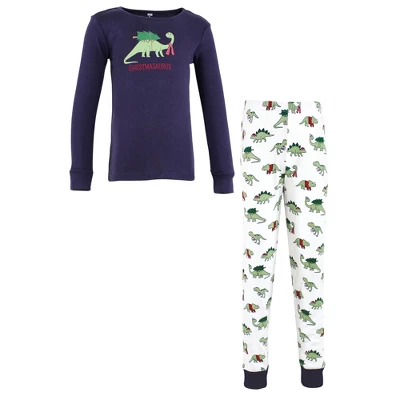 Hudson Baby Infant And Toddler Cotton Pajama Set, Christmasaurus - Image 4
