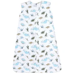 Hudson Baby Infant Boy Cotton Sleeveless Wearable Sleeping Bag, Sack, Blanket, Dinosaurs