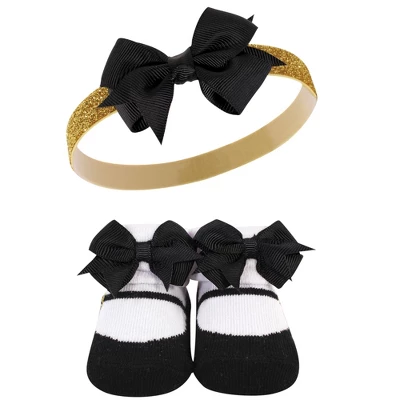 Hudson Baby Girl Headband And Socks Giftset, Paris, One Size - Image 4