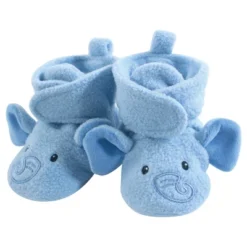 Hudson Baby Infant And Toddler Boy Cozy Fleece Booties, Blue Elephant