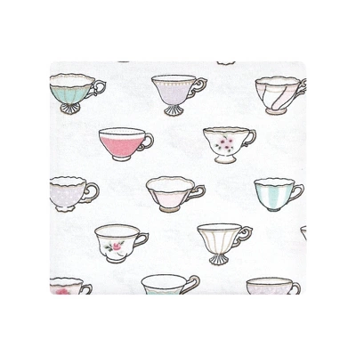 Hudson Baby Infant Girl Cotton Flannel Receiving Blankets, Tea Party, One Size - Image 2