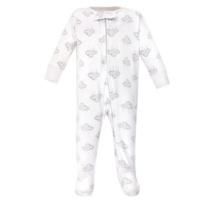 Hudson Baby Infant Girl Cotton Zipper Sleep And Play 3pk, Cloud Pink