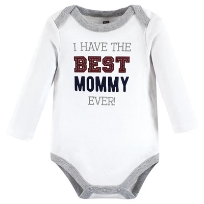 Hudson Baby Infant Boy Cotton Long-Sleeve Bodysuits, Mamas Boy - Image 4
