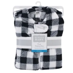 Hudson Baby Plush Sleeping Bag, Sack, Blanket, Black Plaid