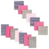 Hudson Baby Infant Girl Cotton Flannel Burp Cloths And Receiving Blankets, 14-Piece, Leopard, One Size
