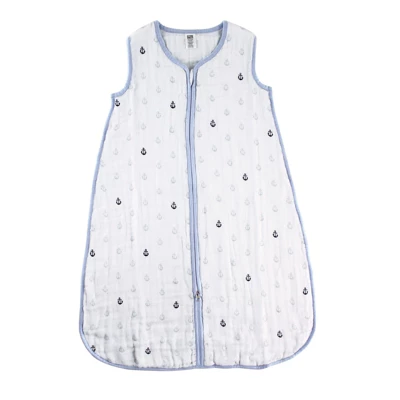 Hudson Baby Infant Boy Muslin Cotton Sleeveless Wearable Sleeping Bag, Sack, Blanket, Anchor - Image 2