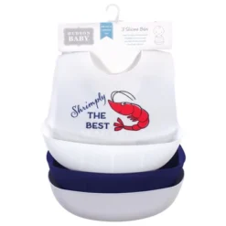 Hudson Baby Infant Boy Silicone Bibs 3pk, Seafood, One Size