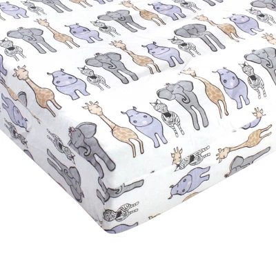 Hudson Baby Infant Girl Cotton Changing Pad Cover, Pink Safari, One Size - Image 2