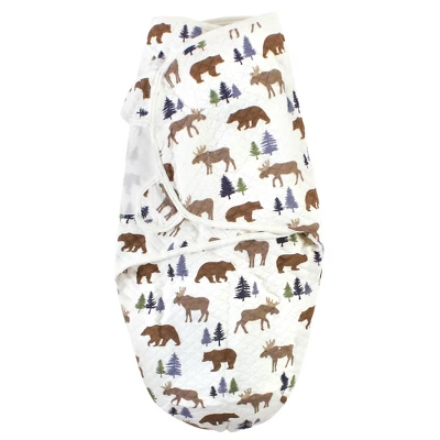 Hudson Baby Infant Boy Quilted Cotton Swaddle Wrap 3pk, Moose Bear, 0-3 Months - Image 4