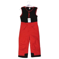 Hudson Baby Unisex Snow Bib Overalls With Fleece Top, Red