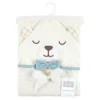 Hudson Baby Unisex Baby Cotton Animal Face Hooded Towel, Gingham Bear Boy, One Size