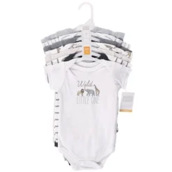 Hudson Baby Infant Unisex Cotton Bodysuits, Modern Neutral Safari