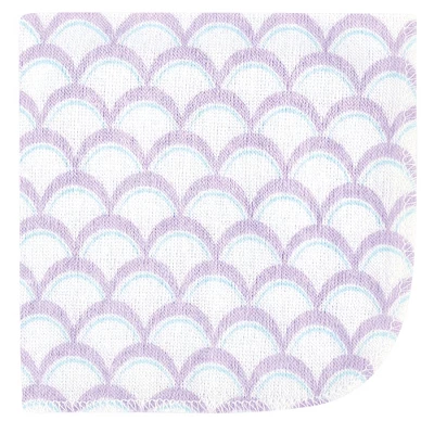 Hudson Baby Infant Girl Rayon From Bamboo Washcloth Bundle, Sea Shells, One Size