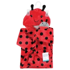 Hudson Baby Unisex Baby Plush Bathrobe And Toy Set, Ladybug, One Size