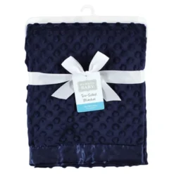 Hudson Baby Unisex Baby Plush Mink Blanket, Navy, One Size