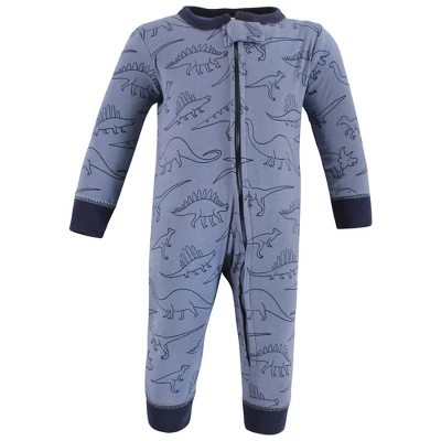 Hudson Baby Cotton Sleep And Play, Blue Green Dino - Image 3