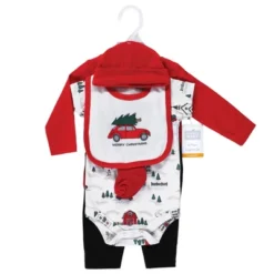 Hudson Baby Unisex Baby Cotton Layette Set, Christmas Scene