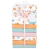 Hudson Baby Infant Girl Cotton Flannel Receiving Blankets Bundle, Pumpkin Spice, One Size