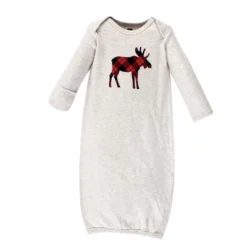 Hudson Baby Cotton Gowns, Moose, Preemie/Newborn
