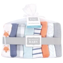 Hudson Baby Infant Boy Rayon From Bamboo Washcloth Bundle, Fox, One Size