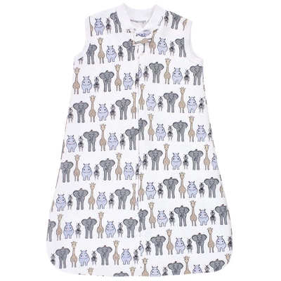 Hudson Baby Infant Girl Premium Quilted Sleeveless Sleeping Bag And Wearable Blanket, Pink Safari