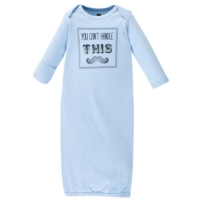 Hudson Baby Infant Boy Cotton Long-Sleeve Gowns 4pk, Mustache, 0-6 Months