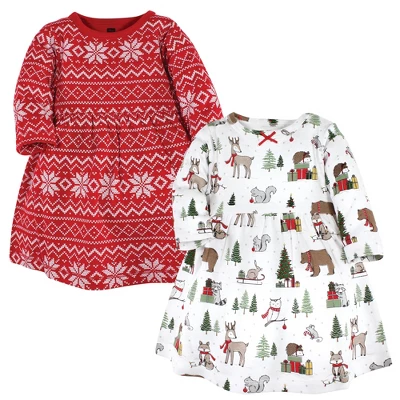 Hudson Baby Infant And Toddler Girl Cotton Dresses, Christmas Forest - Image 6